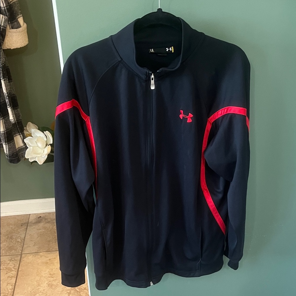 Under Armour Men's Jacket in Black with Red Accents